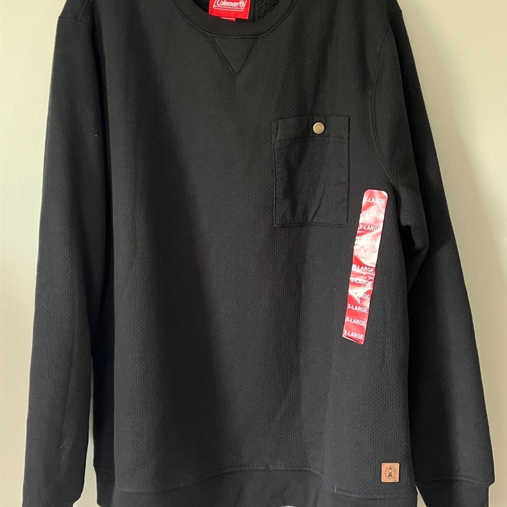 Coleman Bonded Pullover Sweatshirt Black NEW Mens XL Long Sleeve Work Shirt